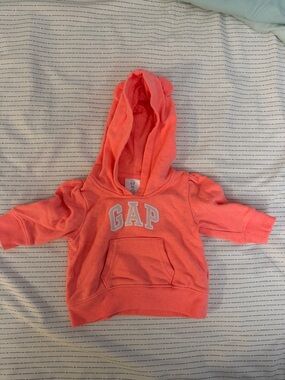 GAP Coral-Orange Hooded Toddler Sweatshirt